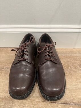 RockPort Men's Dark Brown Leather Lace-Up Dress Shoes